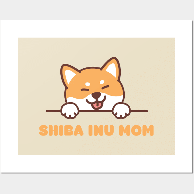 Shiba Inu Mom, Shiba inu mask, Shiba inu owner gift, gift for shiba owner, shiba inu mama, shiba inu gift T-Shirt Wall Art by crocozen